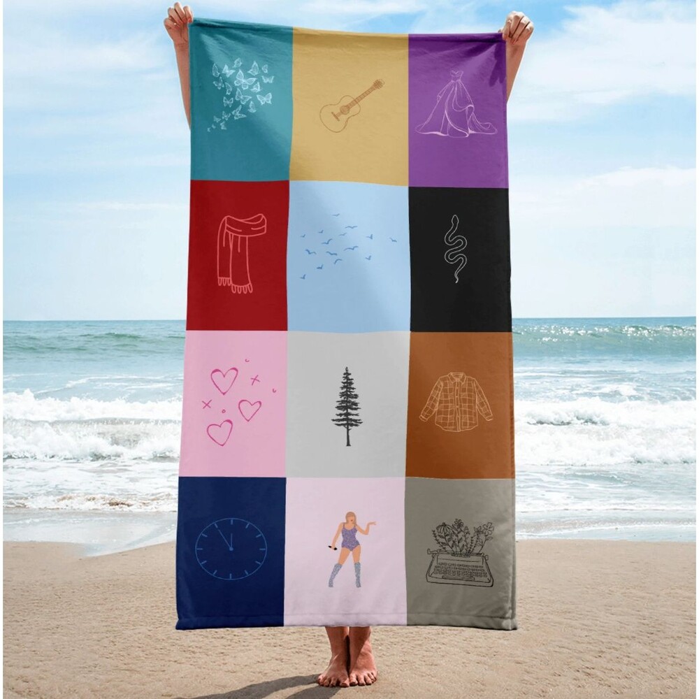 Taylor Swift Eras Tour Beach Towel, New